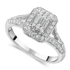 Ladies 18ct White Gold and Baguette Diamond Engagement Ring