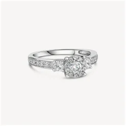 Ladies 18ct White Gold and Diamonds Engagement Ring 0.75ct