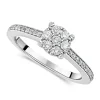 Ladies 9ct White Gold Blossom Diamond Engagement Ring