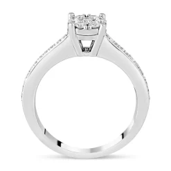 Ladies 9ct White Gold Blossom Diamond Engagement Ring