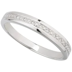 Ladies 9ct White Gold 0.04ct Diamond And Illusion Wedding Ring