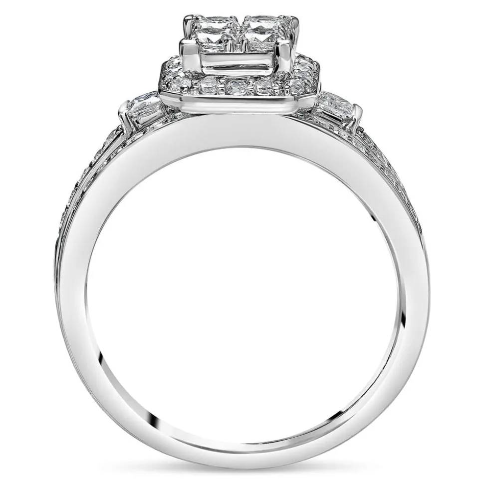 Ladies 9ct White Gold Diamond Quad Bridal Set .75ct