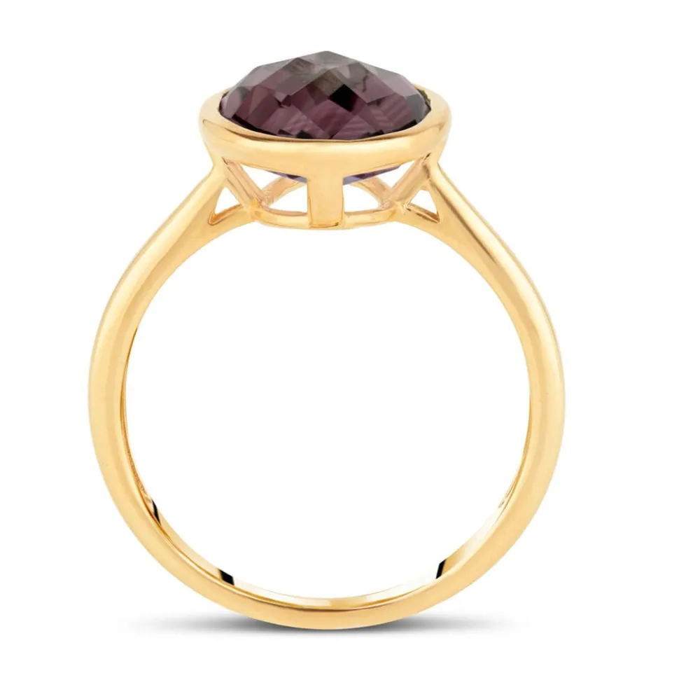 Ladies' 9ct Yellow Gold Oval Smokey Quartz Ring