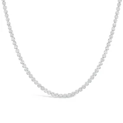 Ladies Sterling Silver Cubic Zirconia Tennis Necklace