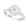 Ladies Sterling Silver Cubic Zirconia Halo Ring