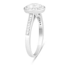 Ladies Sterling Silver Cubic Zirconia Halo Ring