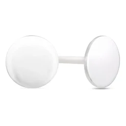 Ladies Sterling Silver Flat Polished Round 6mm Stud Earrings