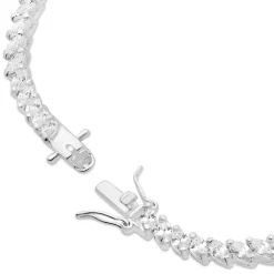 Ladies Sterling Silver Marquise Cut Cubic Zirconia Tennis Bracelet