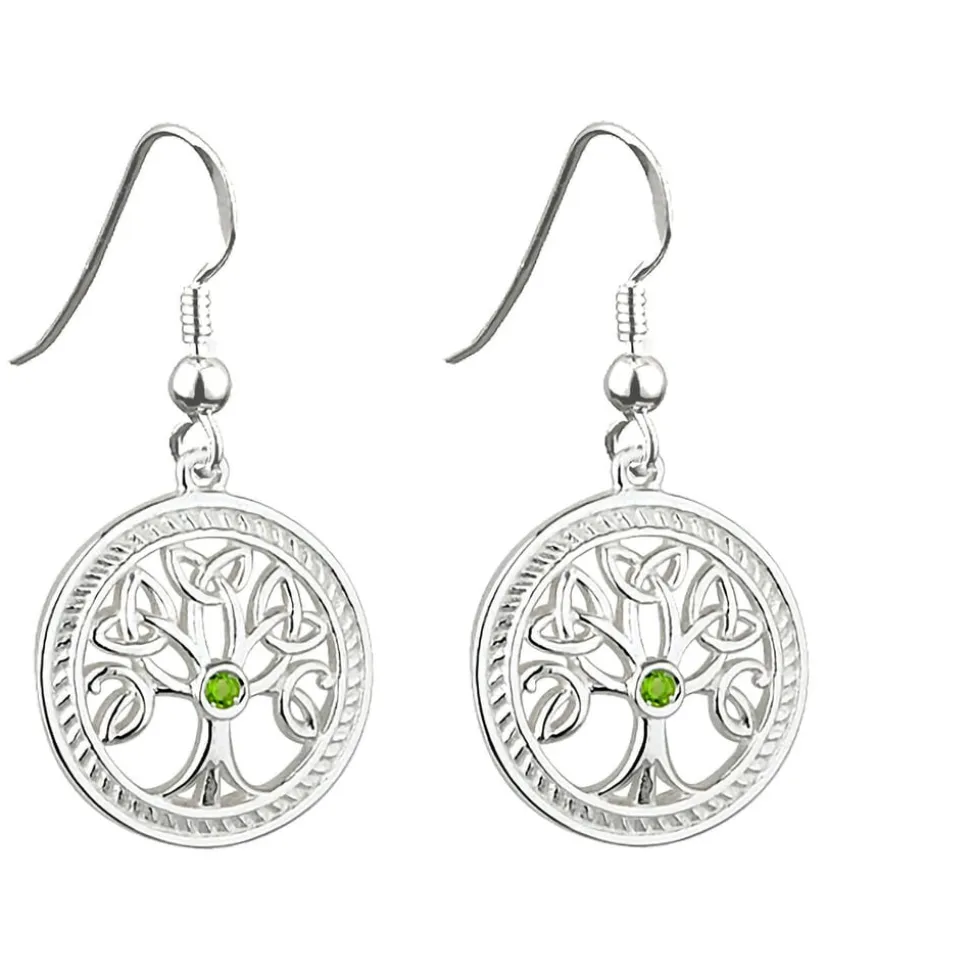Ladies Sterling Silver 'Tree of Life' Earrings