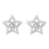 Little Treasure Sterling Silver Cubic Zirconia Open Star Earrings