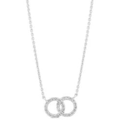 Little Treasure Sterling Silver Cubic Zirconia Circle Necklet