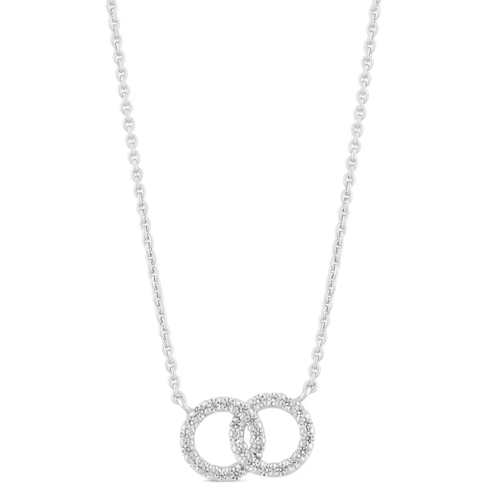 Little Treasure Sterling Silver Cubic Zirconia Circle Necklet