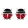 Little Treasure Sterling Silver Red Enamel Ladybird Stud Earrings