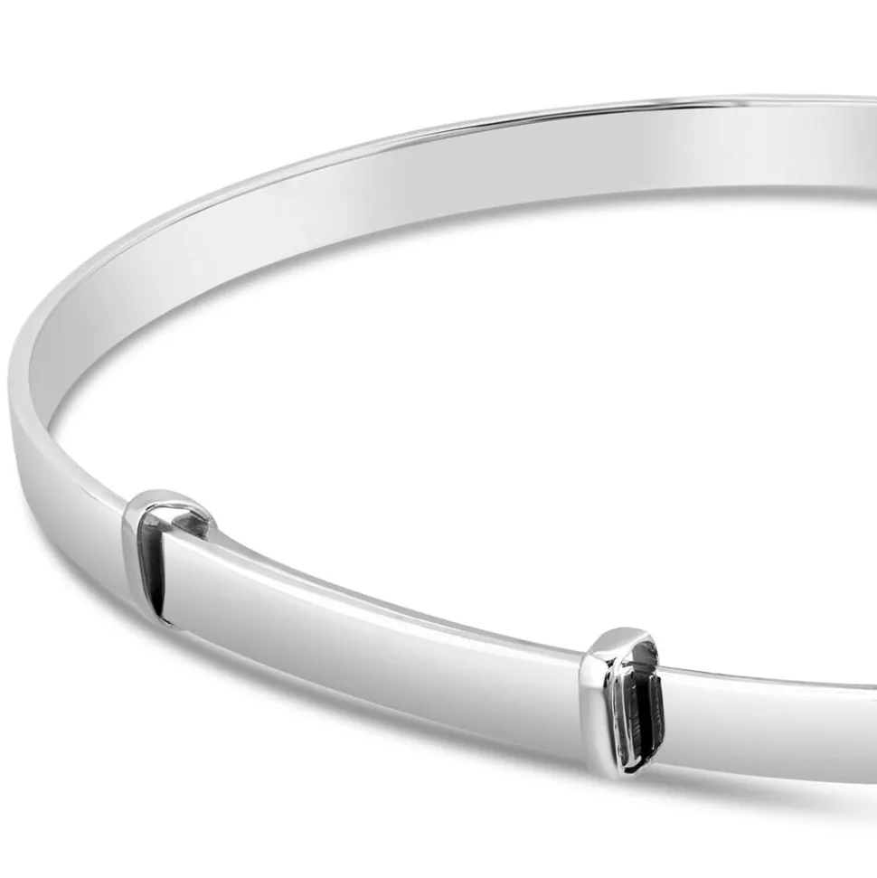 Little Treasure Sterling Silver Cubic Zirconia Open Star Bangle