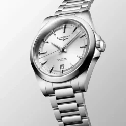Longines Conquest 38mm Silver Dial Steel Bracelet Watch
