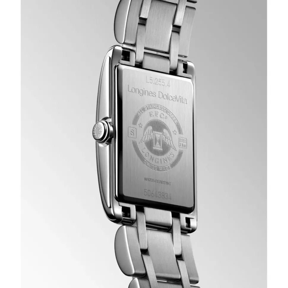 Longines DolceVita 20.80 X 32.00 mm Silver "flinque" Dial Blue Index Steel Case Watch