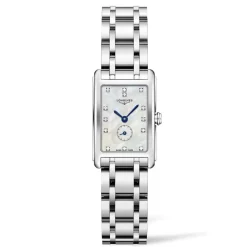Longines DolceVita ladies' diamond dot mother of pearl dial stainless steel bracelet watch