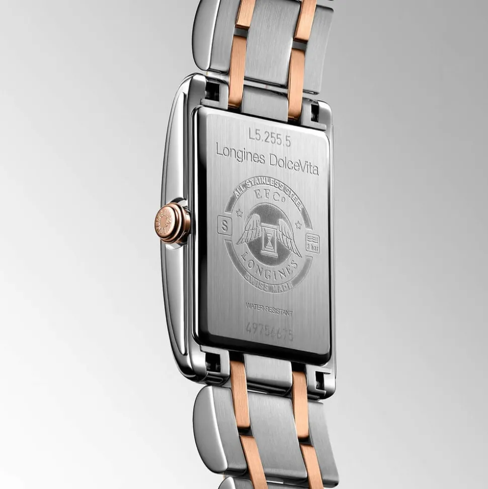 Longines DolceVita 20.80x32mm Silver Dial Steel & Rose Gold Bracelet Watch