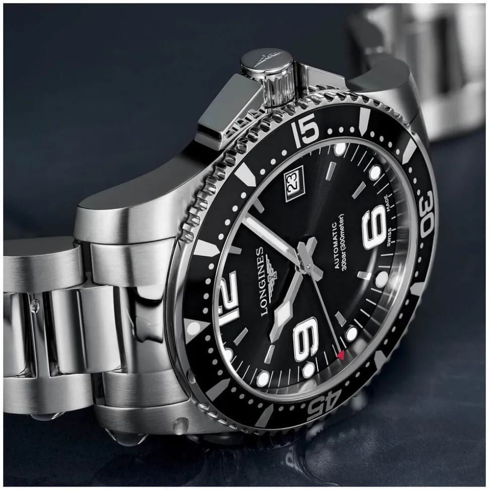 Longines HydroConquest Automatic Black Dial Stainless Steel Bracelet Watch
