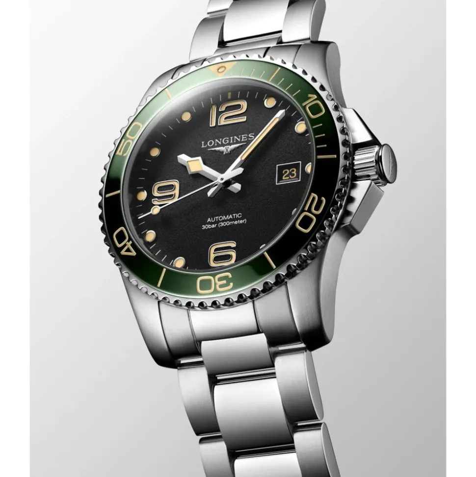 Longines Hydroconquest 41mm Black Dial Stainless Steel & Ceramic Case Mens Watch