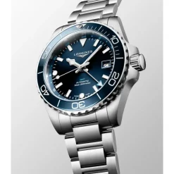 Longines Hydroconquest 41mm Sunray Blue Dial Steel Ceramic Case Watch