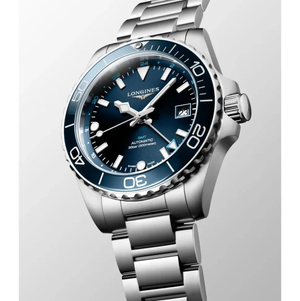 Longines Hydroconquest 41mm Sunray Blue Dial Steel Ceramic Case Watch