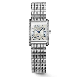 Longines MiniDolcevita 2023 29 X 21.50mm Silver "flinqué" Blue Hands Dial Diamond Case Watch