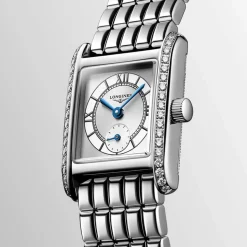 Longines MiniDolcevita 2023 29x21.5mm Silver "flinqu&eacute;" Cosmo Circle Dial Diamond Case Watch