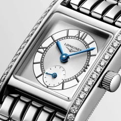 Longines MiniDolcevita 2023 29x21.5mm Silver "flinqu&eacute;" Cosmo Circle Dial Diamond Case Watch