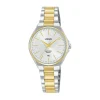 Lorus Quartz Ladies 28mm Silver Dial Two-Tone Steel Bracelet Watch