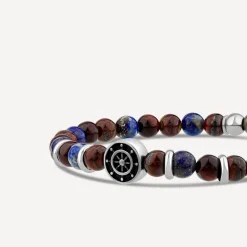 Men's Multicolour Bead Anchor Bracelet