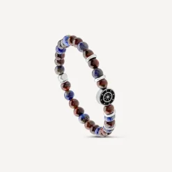 Men's Multicolour Bead Anchor Bracelet