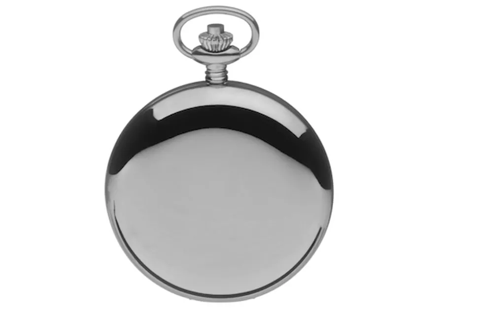 Mount Royal White Dial Chrome-Plated Pocket Watch