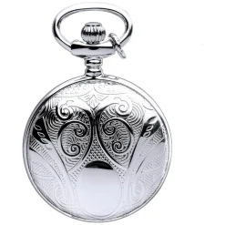 Mount Royal White Roman Numerals Dial Engraved Full Hunter Case Pendant Pocket Watch