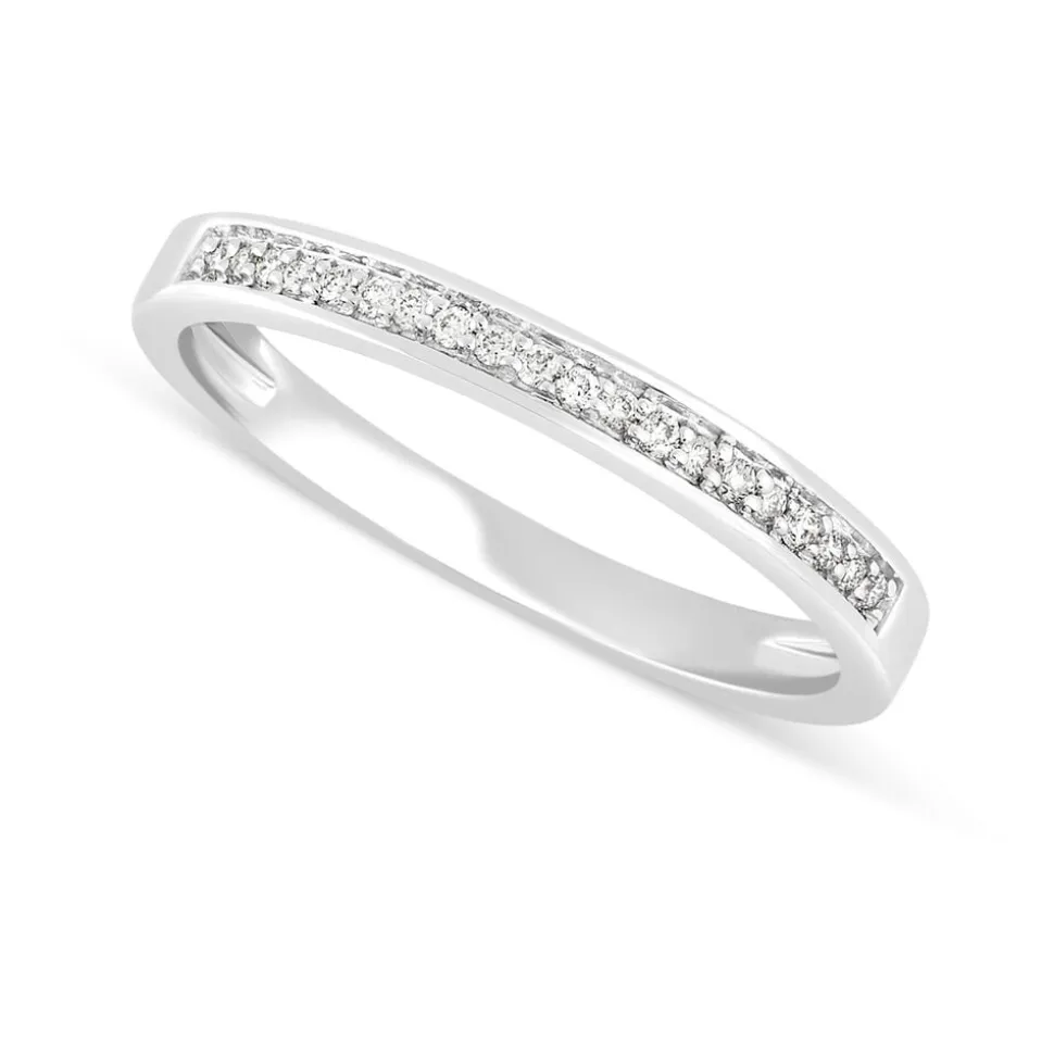 Mystere Ladies' 18ct White Gold Diamond 2.1mm Wedding Ring