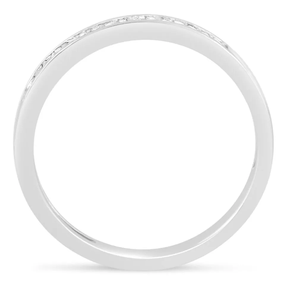 Mystere Ladies' 18ct White Gold Diamond 2.1mm Wedding Ring