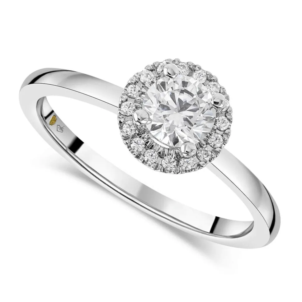 Northern Star 0.58 Round Diamond Brilliant Halo 18ct White Gold Ring