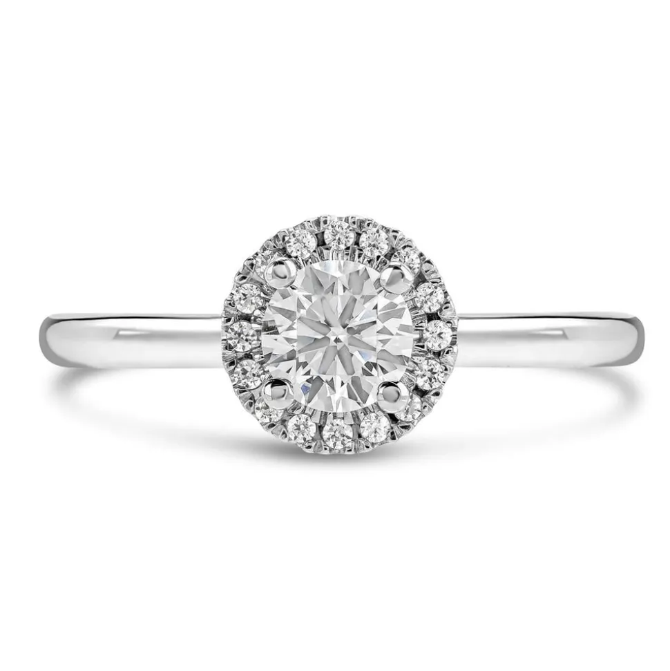 Northern Star 0.58 Round Diamond Brilliant Halo 18ct White Gold Ring
