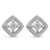 Northern Star 0.32ct Diamond Halo 18ct White Gold Open Stud Earrings