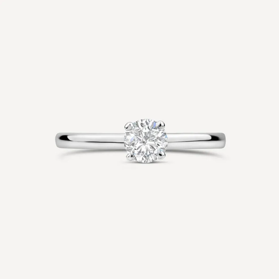 Northern Star 0.56ct Diamond Solitaire & Hidden Halo Platinum Ring