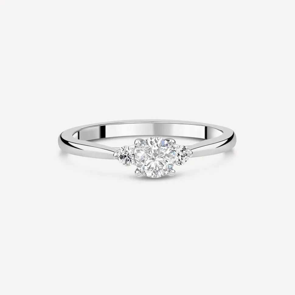 Northern Star 0.50ct Diamond Round Centre & Sides Platinum Ring