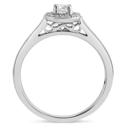 Northern Star 0.30ct Diamond Halo 18ct White Gold Ring