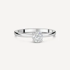 Northern Star 0.56ct Diamond Solitaire & Hidden Halo Platinum Ring