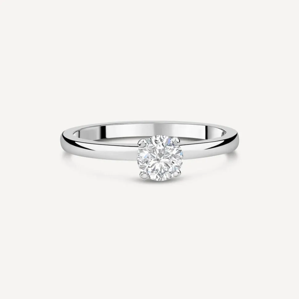 Northern Star 0.56ct Diamond Solitaire & Hidden Halo Platinum Ring