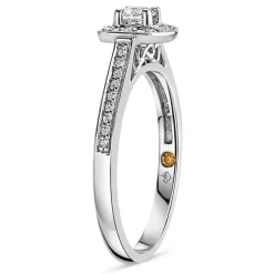 Northern Star 0.30ct Diamond Halo 18ct White Gold Ring