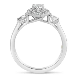 Northern Star 0.85ct Oval Diamond Double Halo 18ct White Gold Ring