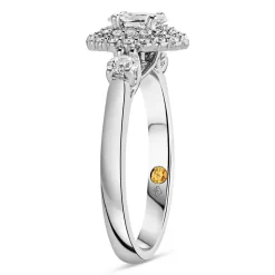 Northern Star 0.85ct Oval Diamond Double Halo 18ct White Gold Ring