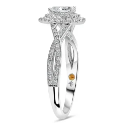 Northern Star 0.70ct Pear Diamond Twisted Shoulders 18ct White Gold Ring