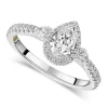 Northern Star 0.85ct Pear Halo Diamond Shoulders 18ct White Gold Ring