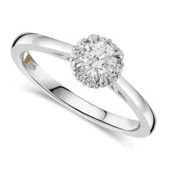 Northern Star 0.44ct Round Diamond Brilliant Halo 18ct White Gold Ring